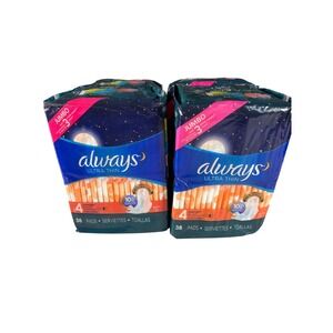 Always Ultra Thin Size 4 Overnight Pads with Flexi-Wings 38 Count 4 Packs 152